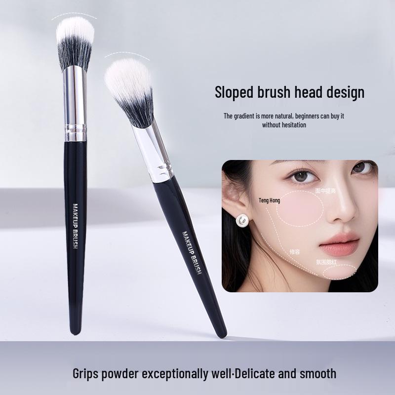 Choose GECOMO Angled Blush Brush for Effortless Contouring and Highlighting - Multifunctional, Sloped Design Fits Face Perfectly.