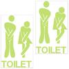 Luminously PVC Sticker For Washroom Guidance And Decorative Night Glowing Bathroom Signs Adhesive Toilet Decal Set