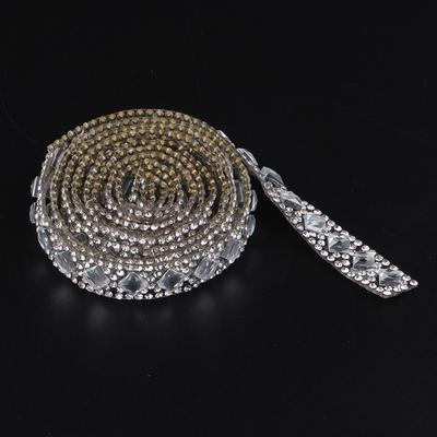 1yardová stříbrná kamínková stuha křišťálový šicí lem DIY Crafts 6 řad 12mm