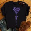 New Fashion Women Black T Shirt Friends Gift Flower Love Print Cute Tee Shirt Female Harajuku Tops Woman Short Sleeve T -Shirts