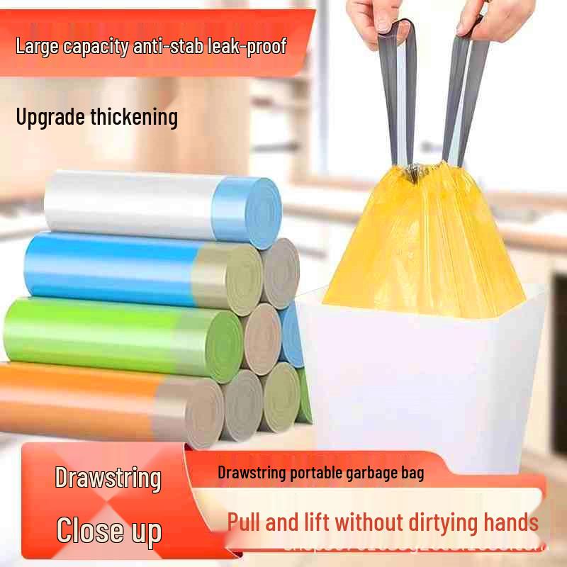 Large Thickened Handheld Drawstring Trash Bags for Kitchens, Dorms, Offices, and Home Use - Disposable Cleaning Bags