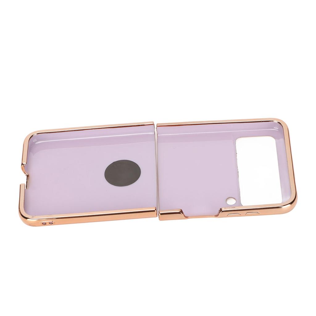 Smartphone Protective Case Car Magnetic Phone Cover with 360 Degree Rotation Finger Loop Stand for Z Flip 3 Light Purple