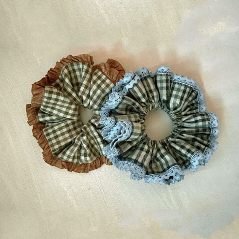 Favorite Noun Check Scrunchies_FW_04 BLUE