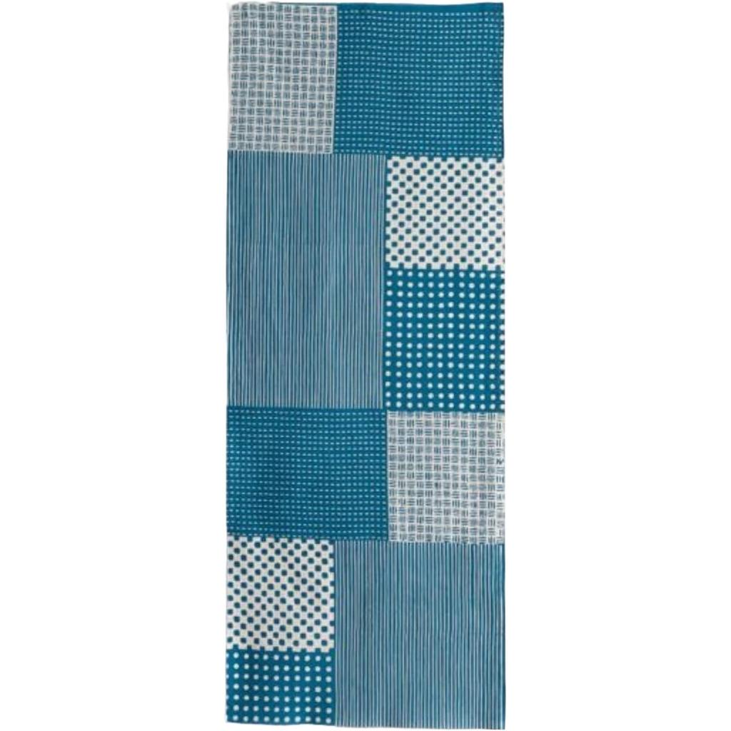 Kamawanu Chusen Hand Wavy Stripe Made In 33cm X Wavy Stripe Towel, Pattern, Blue, Japan, Size 90cm, 100% Cotton, (Auspicious/Classical Pattern) (Hand