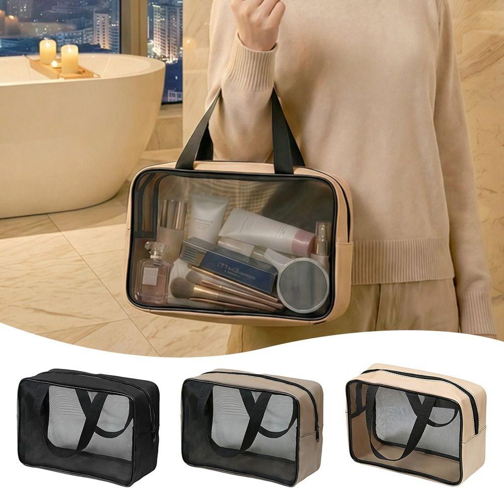 New Large Capacity Toiletry Bag Breathable Multi-Purpose Mesh Bath Bag Waterproof Hollow out Cosmetic Storage Bag