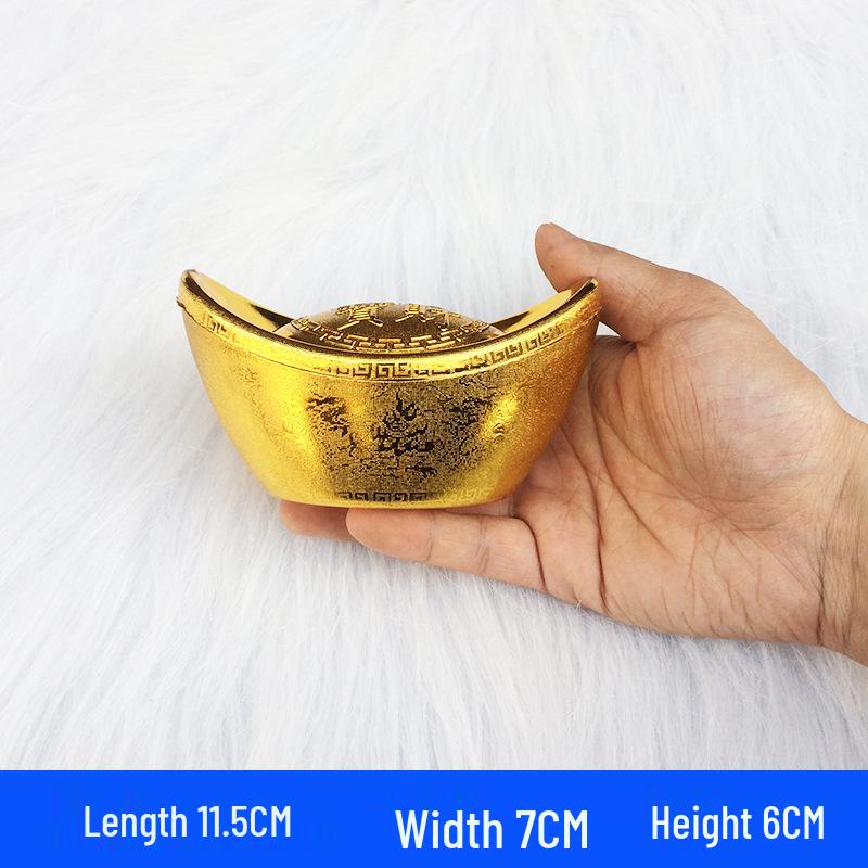 Feng Shui Gold Ingot Ornament for Wealth: New Year Hollow Plastic Candy Box Decor