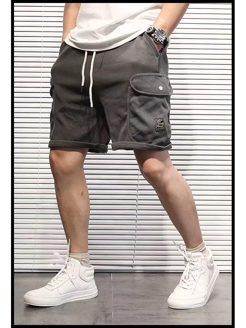 

Лето 2024 года, мужские повседневные шорты свободного покроя в стиле High Street Trend 2XL серый