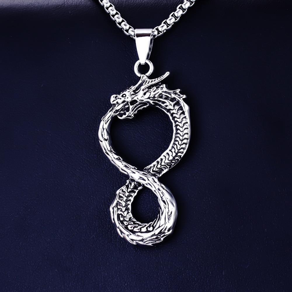 European Viking Titanium Steel Rune Necklace with Stainless Steel Spearhead and Compass Pendant