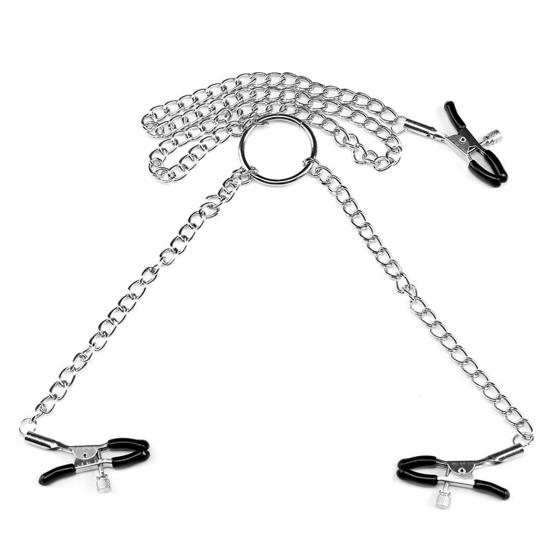 Breast Clamp Amusing Erotic Feeling Tightness Adjustable Three Clamp Breast Stimulation Clip for Couple