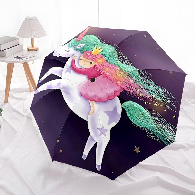 

Magical Unicorn and Princess Umbrella: Automatic Opening/Closing, Foldable Design, Perfect Gift for Fans and Travelers0104074a