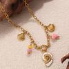 Ocean Wind Resort Beach DIY Pendant Starfish Necklace Stainless Steel Gold Plated Necklace Jewelry Women