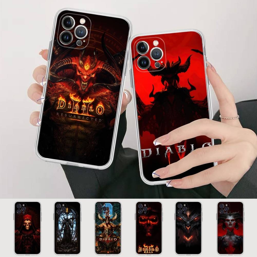Classic Action D-Diablo Game Phone Case For IPhone 17 16 15 14 13 11 12 Pro Max 16 Plus Transparent