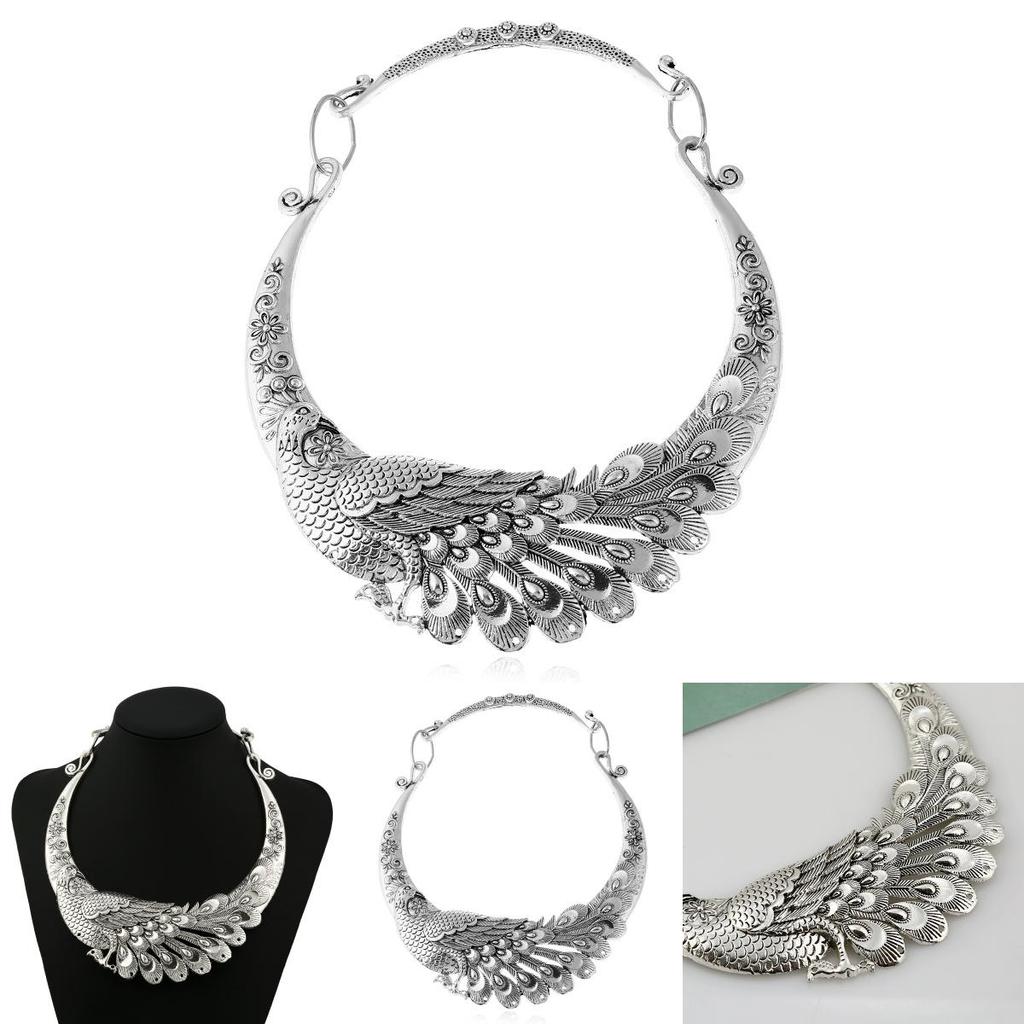 Boho Style Peacock Pendant Necklace With Gold Plated Finish For Womens Accessories