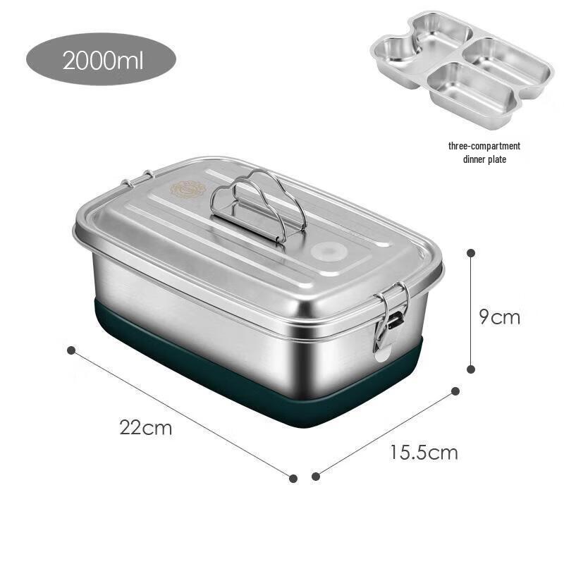 Huihuang 304 Stainless Steel 2.0L Double-Layer Lunchbox