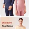 Women's Round Neck and Men's High Collar Thermal Set: Plus Velvet Autumn Wear & Thickened Winter Underwear