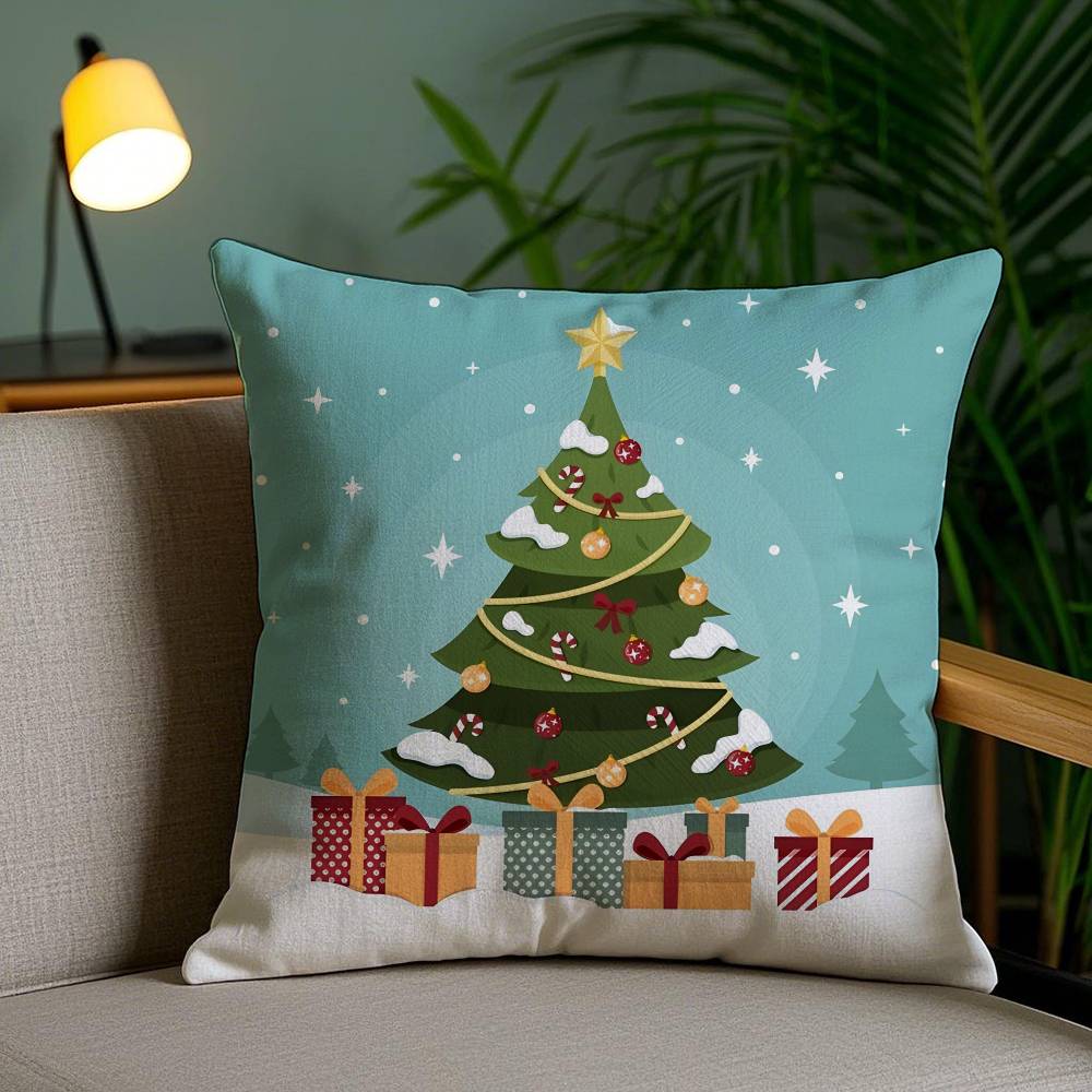 Christmas Tree Pillow Case Anti-dustmite Invisible Zipper Sofa Bed