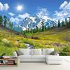 Snöberg Bakgrund Platå Naturlandskap 3D Tapet Mural Vardagsrum Soffa Sovrum TV Bakgrund Heminredning
