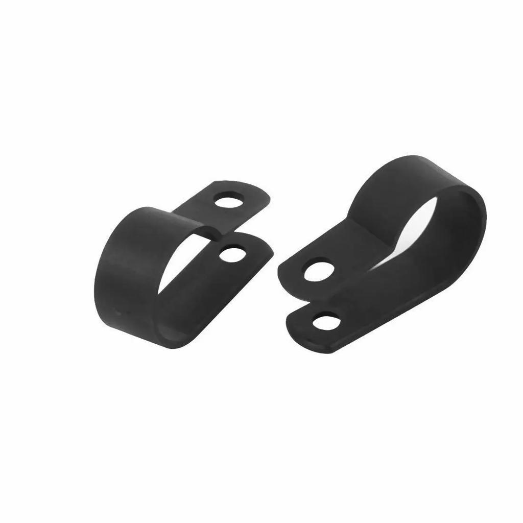 25/50pcs Plastic Cable Clips R-Type Black Hose Fasteners Durables Nylon Clamp Mount Fix Hardware Fitting Wire Management