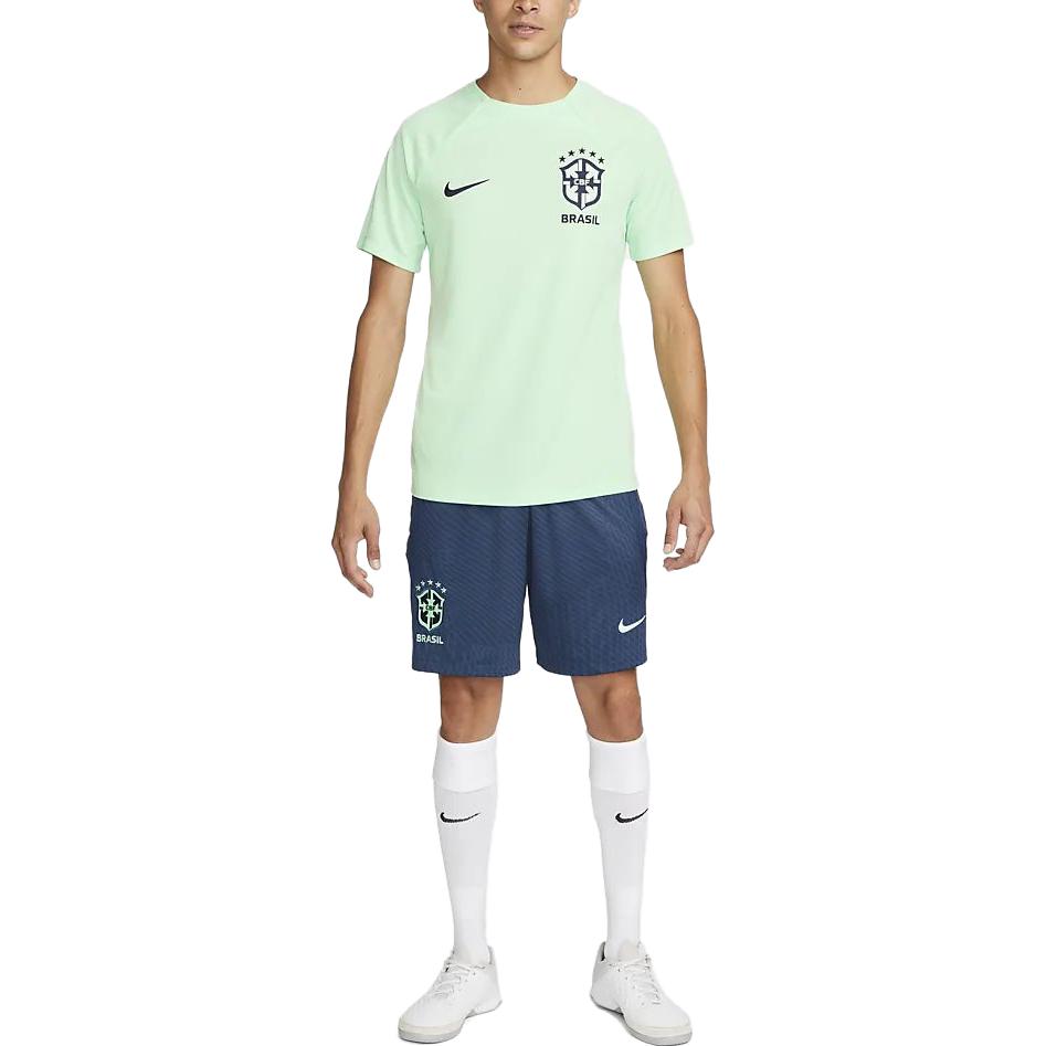 Nike Qatar World Cup Brazil National Team Soccer Shorts Logo Brand Texture Drawstring Casual Shorts Men Shorts Blue DH6466-490