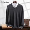 Fanzhen Men's V-Neck Cashmere Blend Sweater