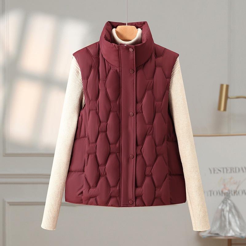 Cotton vest women's short autumn and winter stand-up collar down cotton vest loose casual stand-up collar cotton vest
