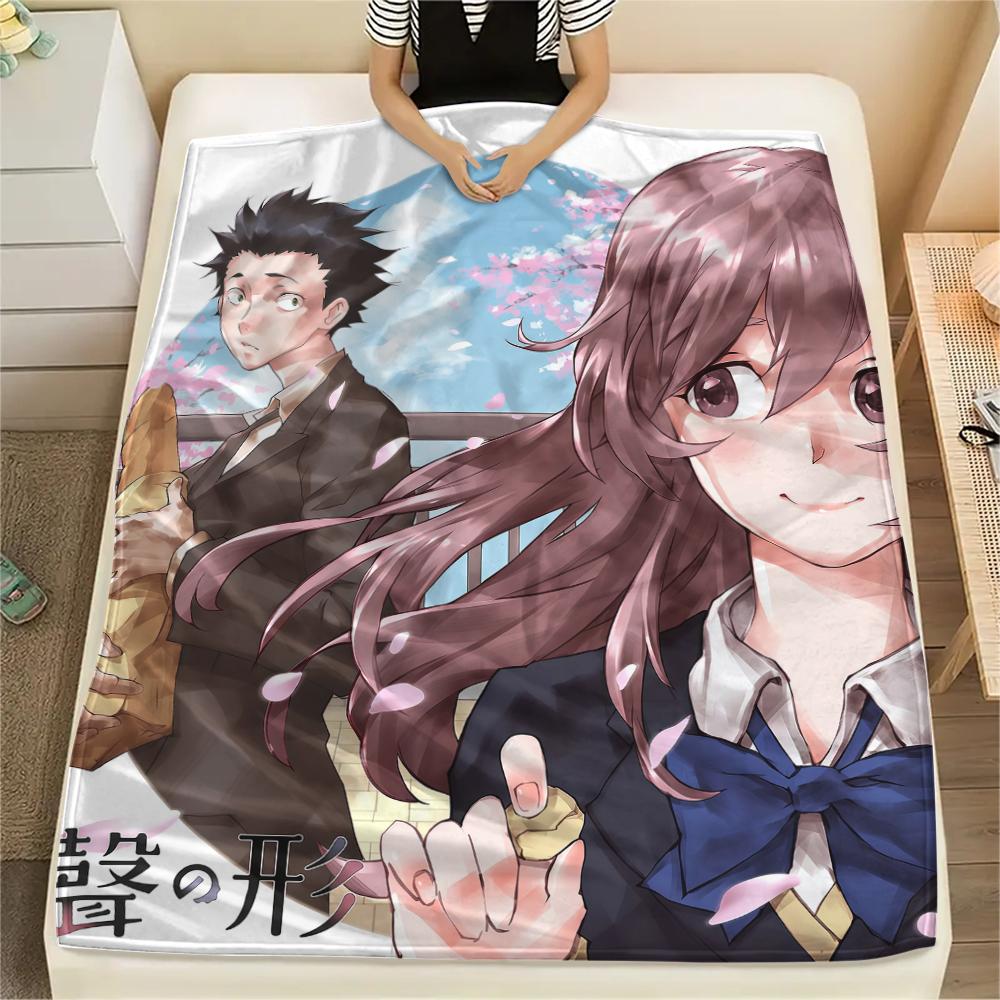 1PC A Silent Voice Print Flannel Blanket, High quality All Seasons, Home Decor, Warmth and Comfort, Perfect for Christmas Gifts
