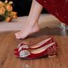 Fashion Beautiful High-heeled Wedding Shoes, Two Wear 2025 Spring and Autumn New Shoes