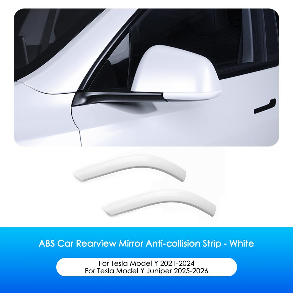 Heenvn 2Pcs Car Rear View Mirror Anti-colision Protector Strip For Tesla Model 3 Highland Model Y Juniper 2025 2026 ABS Carbon