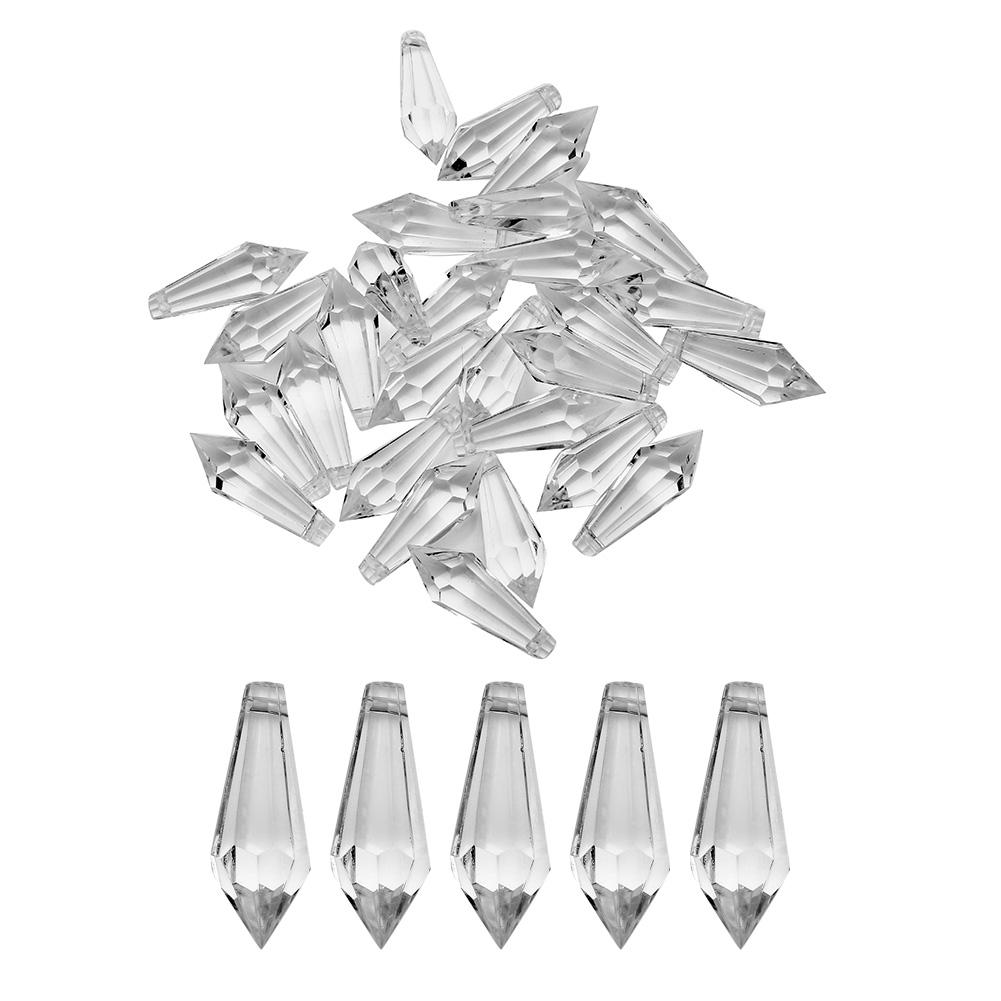 30pcs Acrylic Crystal Bead Pendant Hanging Transparent Curtain Beads Pendant Beautiful for Party Wedding Decoration