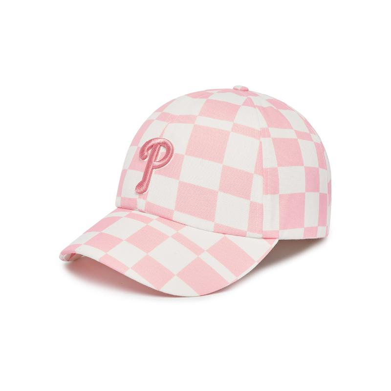 Хлопковые Бейсболки MLB Унисекс Розовые Модные 3ACPCC13N-10PKL F