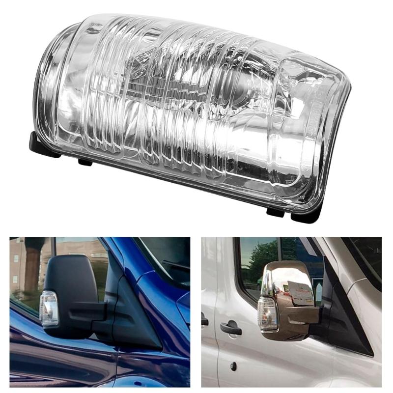 Mirror Signal Lens Pair for Transit MK8 Exterior Light Repair, Clear Indicator Lens Set with Left Right Coverage and Part 1847389 1847387