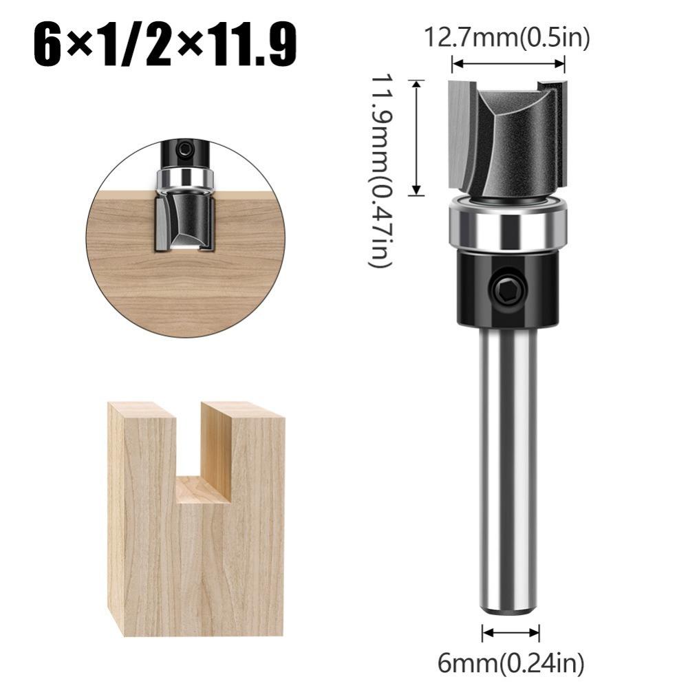 

Straight Router Bit Bearing Trimming Machine New Milling Cutter 6X12.7X11.9mm
