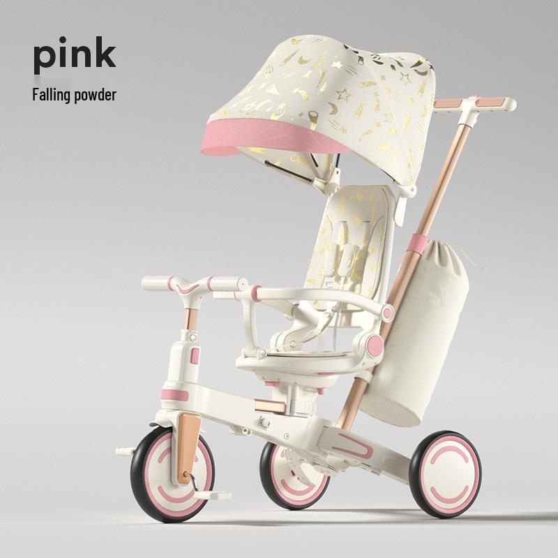 Portable Folding Tricycle with Canopy & Storage for Ages 1-6 - Multi-Form Baby Stroller Bike