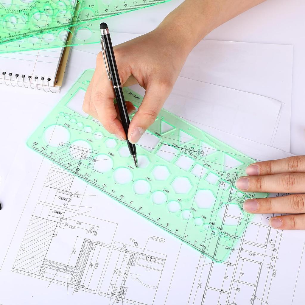 5 Pack Circle Template Circle Round Stencil Templates for Drafting Drawing Stencils Drafting Tools for Office and School Building Formwork Drawings