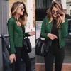 Female Spring Autumn PU Jacket Zipper Leather Fashion Short Thin Solid Cardigan Suit Tops