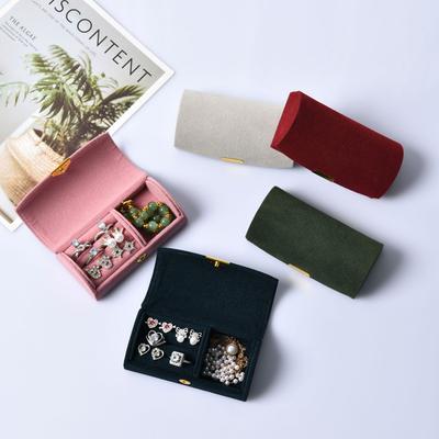 Kleine Schmuckaufbewahrungsbox Tragbar Reise Einfach Samt Ring Halskette Ohrringe Aufbewahrungsbox Reise Organizer Display Geschenkbox Neu