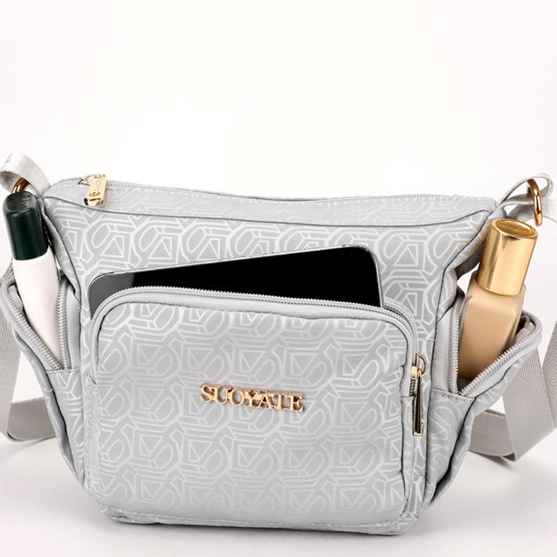 Women's Nylon Tote Bag Shoulder Bag Multi-compartment Mother Bag Lightweight Crossbody Bag