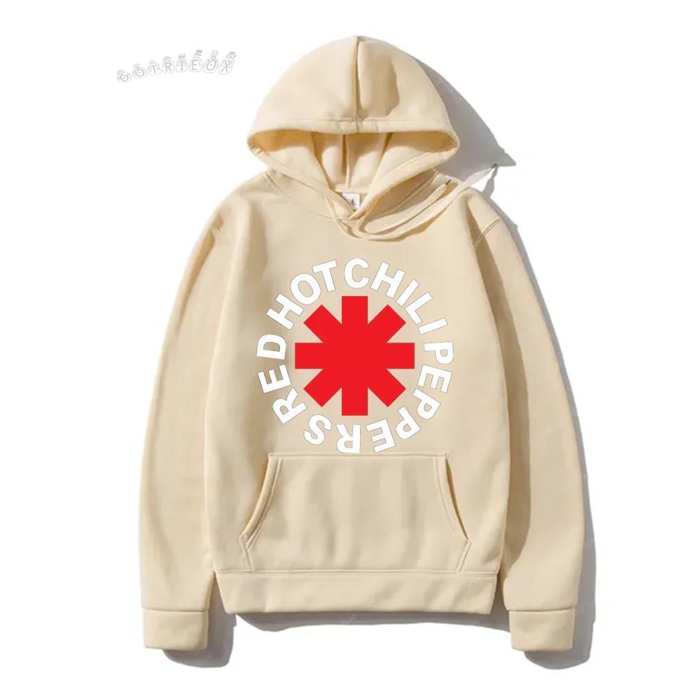New Hip Hop Clothing Red Chili Hoodie Women's Long Sleeve Sweatshirt Retro Rock Band Street Wear Women's Top