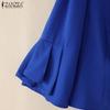 ZANZEA Women Elegant Casual V-Neck Flare Sleeve Summer Blouse