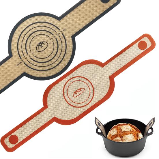 2 Pcs Silicone Bread Mat Circular Oval Non-Stick Baking Mat Set for Oven Reusable Easy to Clean