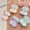 1pc Ins Letter Print Contact Lens Case Contact Lens Companion Box Beauty Eye Box Portable Contact Lens Box with Mirror Tweezers
