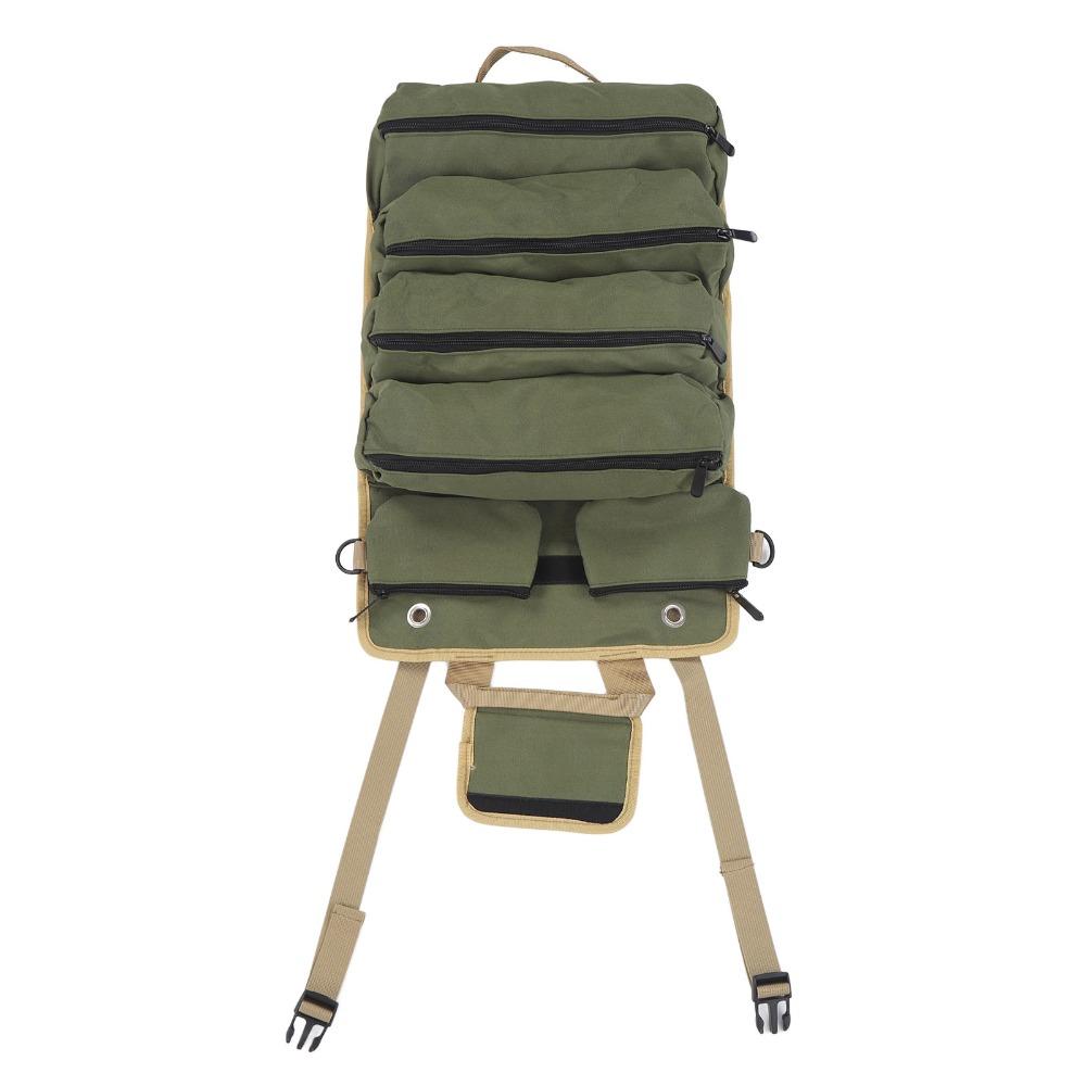 Oxford Cloth Roll Up Tool Bag Separate Pockets Portable Tool Storage Bag  Gardening