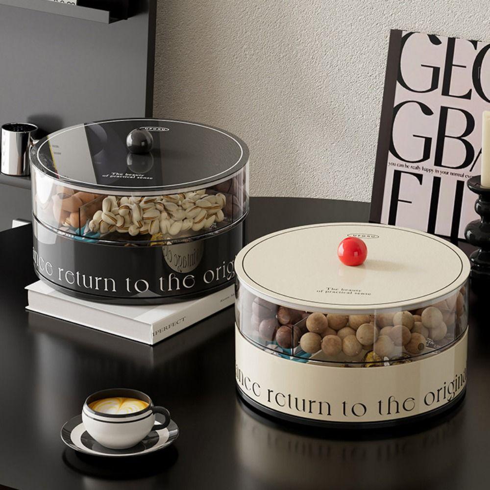 Food Grade Candy Nuts Serving Tray Round Candy Storage Box Divided Serving Tray Kitchen