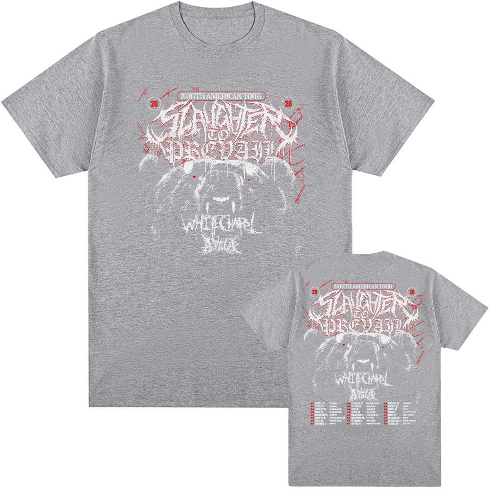 The Grizzly Winter Tour 2026 T-shirt Rock Band SLAUGHTER TO PREVAIL Tshirts Hip Hop Unisex Streetwear Cotton Short Sleeve Tees