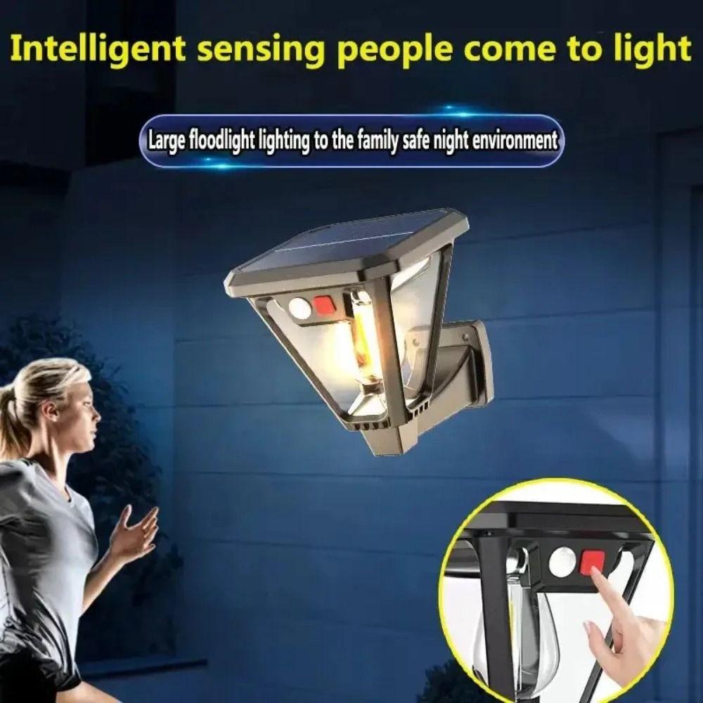 2IN1 Solar Tungsten Lights Tungsten Light Bulb Motion Sensor Courtyard Wall Lamp 3 Modes Waterproof Solar Fence Lights Camping