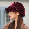 Octagonal Hat Autumn and Winter New Hat for Women Korean Version Beret Big Head Circumference Showing Face Little Painter Hat Trend