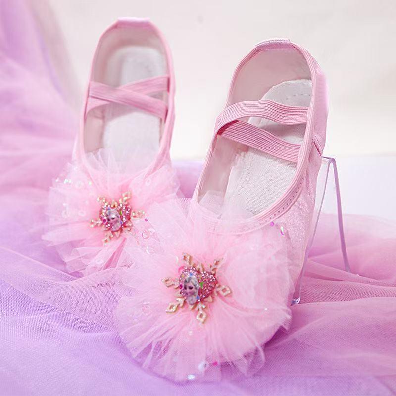 

Дитячі балетки з м якою підошвою - Вишиті танцювальні туфлі Крижана принцеса з котячими лапками для малюка Size 33