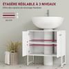 Bathroom Vanity Unit, Under Sink Storage Cabinet with Soft-Close Doors for Basin without or with Pedestal, White
