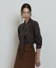 DEPOUND Check V-Neck Tie Blouse [Brown]