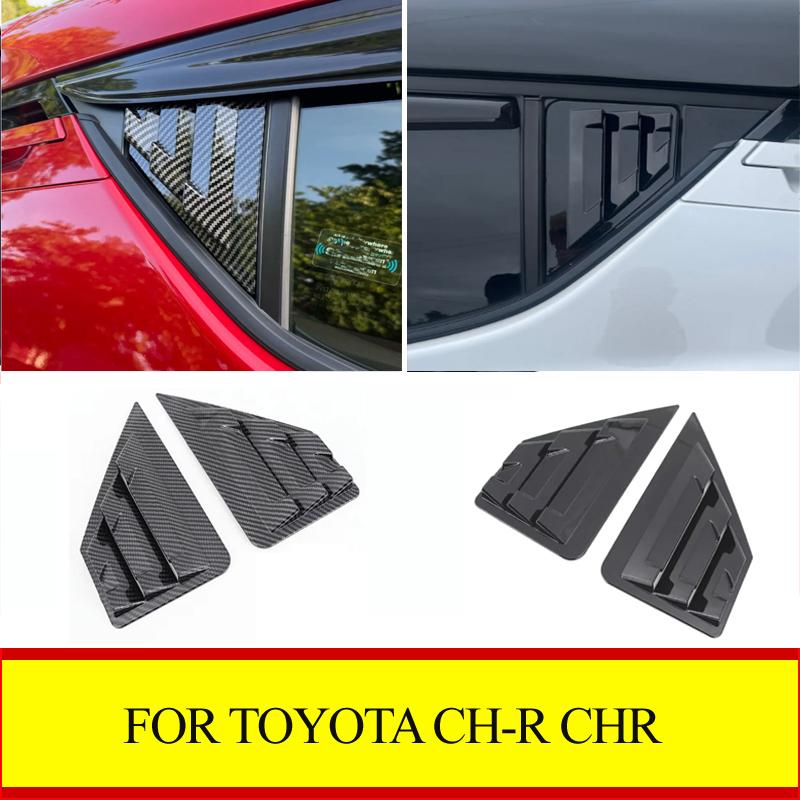 ABS Rear Window Cover Stickers Triangular Shutter Trim Car Accessories For Toyota C-HR CHR 2016 -